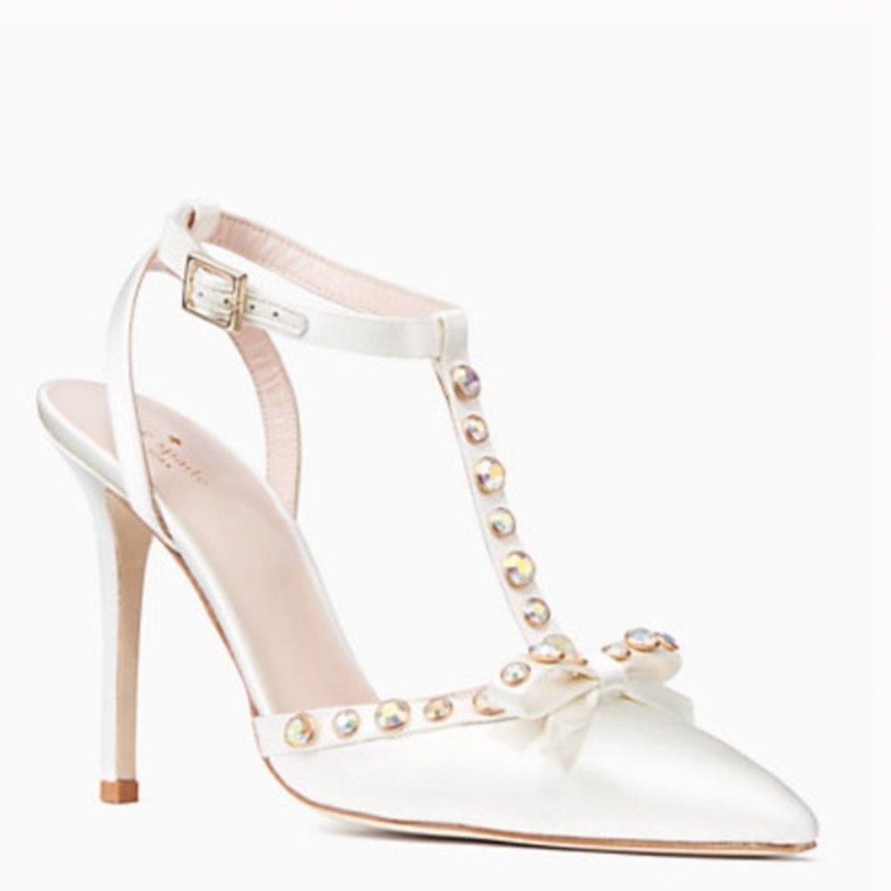 LOOKING TO PURCHASE: kate spade lydia studded heels shoes size 6 WHITE AND BLACK